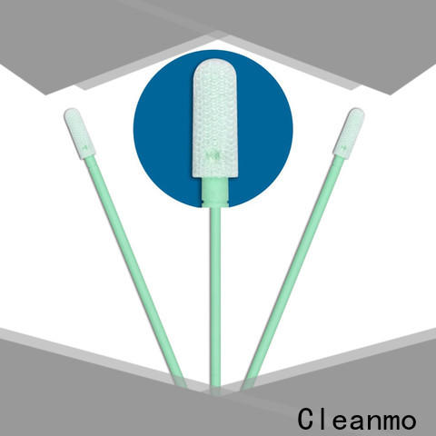 Cleanmo double-layer knitted polyester fiber optic swabs manufacturer for optical sensors
