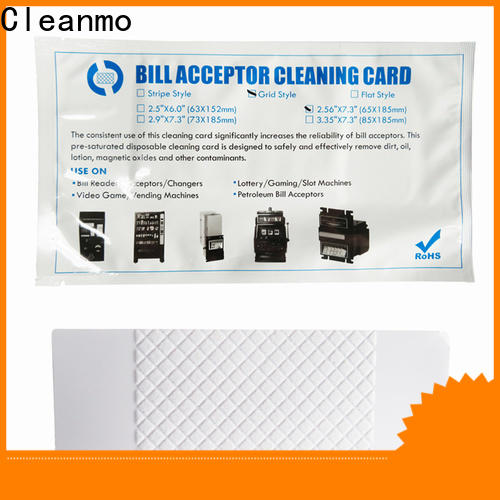 Cleanmo pvc bill acceptor cleaning card factory for readers