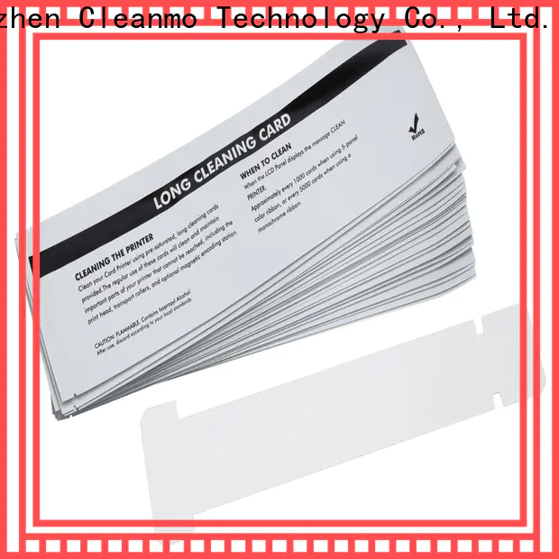 Cleanmo pvc zebra cleaning card manufacturer for Zebra P120i printer