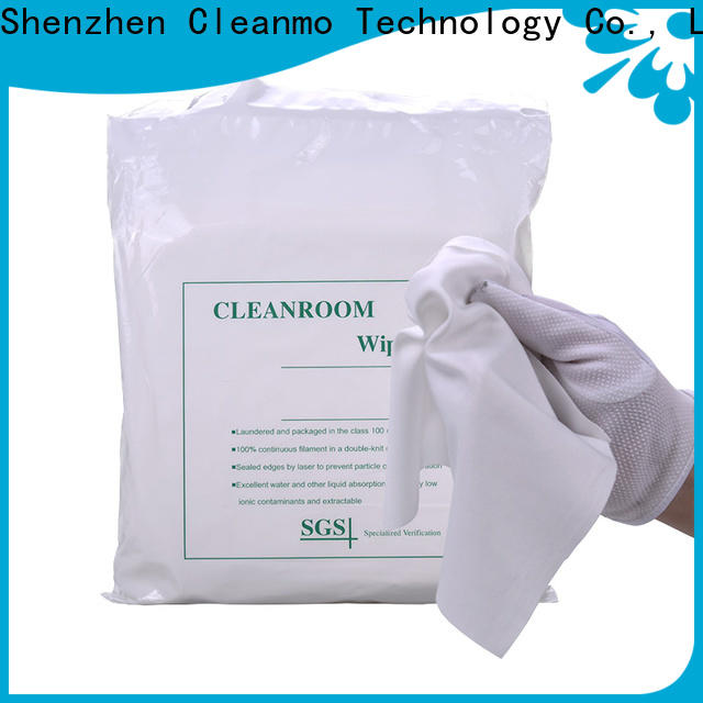 Cleanmo non-abrasive texture microfiber cleanroom wipes factory direct for chamber cleaning