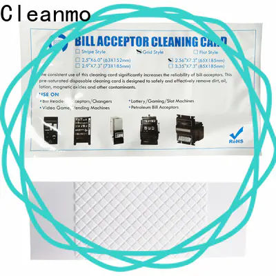 Cleanmo white alcohol cleaning cards manufacturer for dollar bill readers