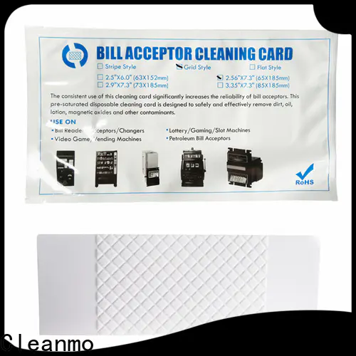 Cleanmo durable dollar bill acceptor cleaning cards wholesale for currency counters