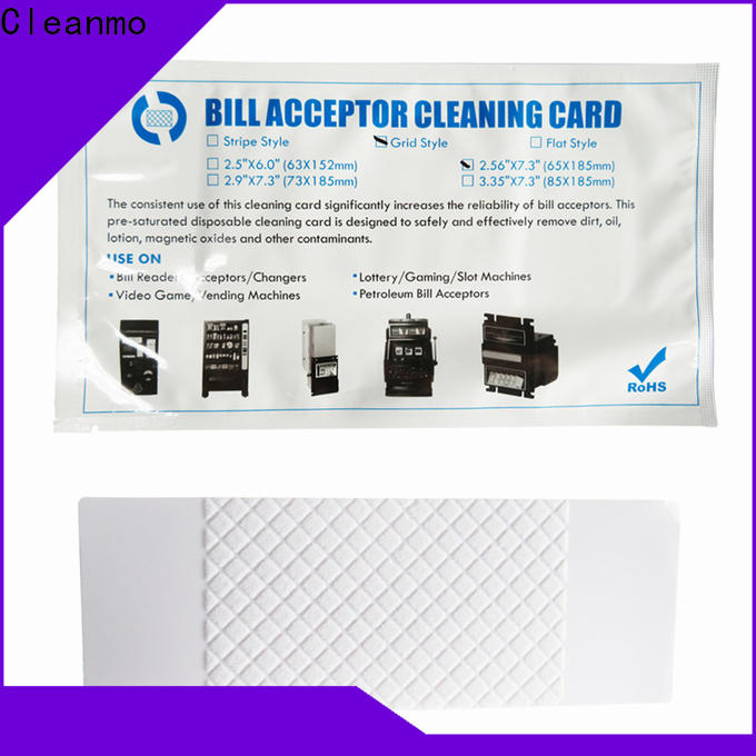 Cleanmo disposable dollar bill acceptor cleaning cards manufacturer for currency counters