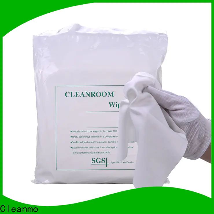 Cleanmo polyester polyester wipers supplier for chamber cleaning