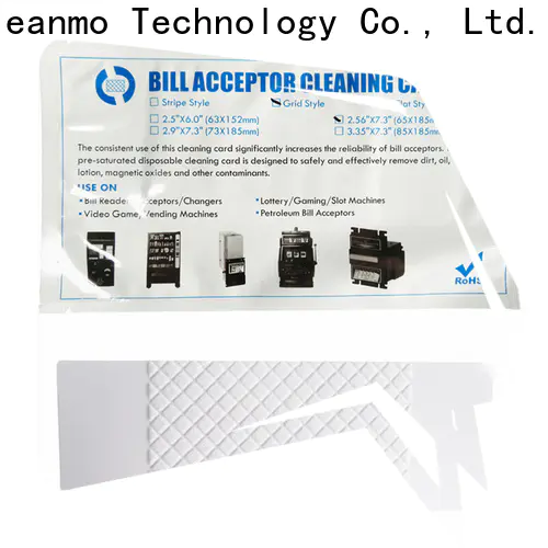 OEM high quality bill validator cleaning cards flocked fabric wholesale for dollar bill readers