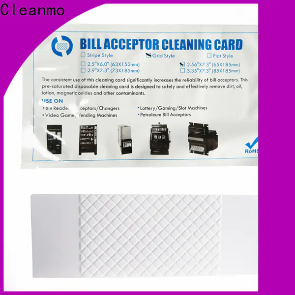 Custom best bill validator cleaning cards flocked fabric supplier for dollar bill readers