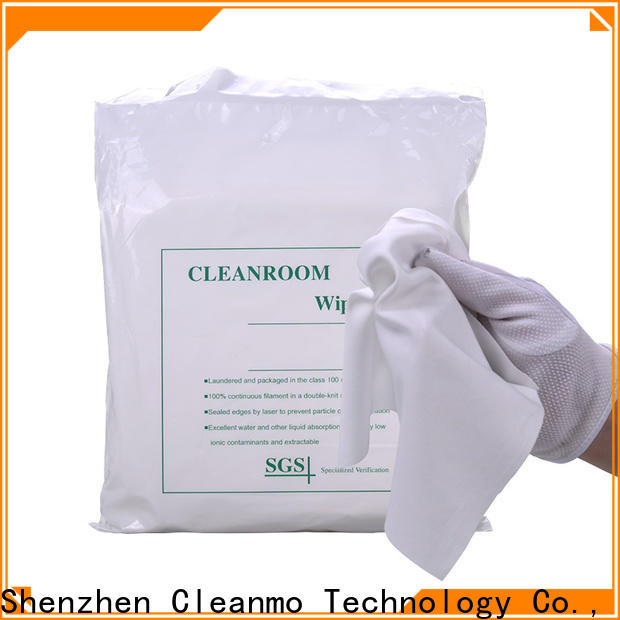 Cleanmo cutting edge 100% polyester cleanroom wipes factory direct for Stainless Steel Surface