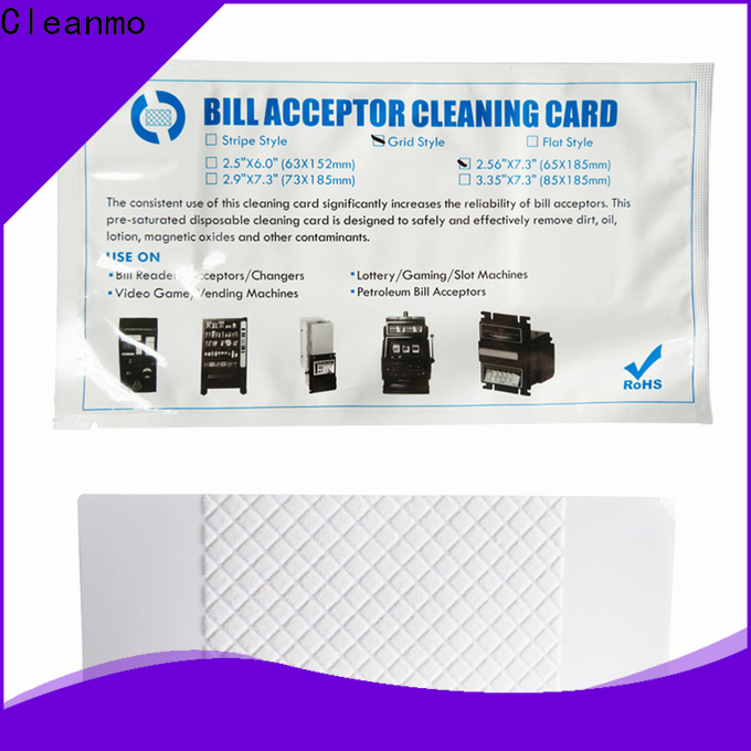 Cleanmo white bill acceptor cleaning card supplier for currency counters