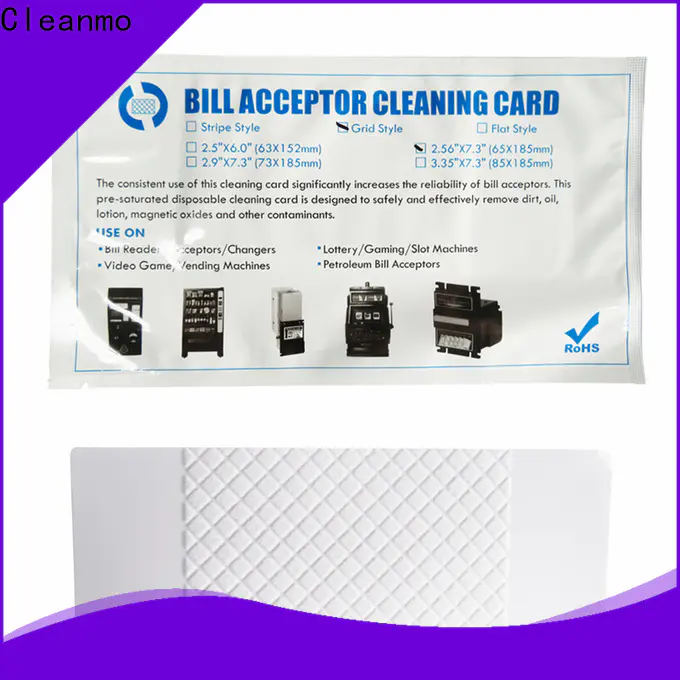 Cleanmo white bill acceptor cleaning card supplier for currency counters