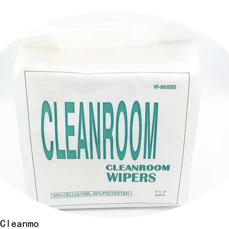 Cleanmo 45% polyester Cleanroom Lint Free microfiber Wipes factory price for stainless steel surface