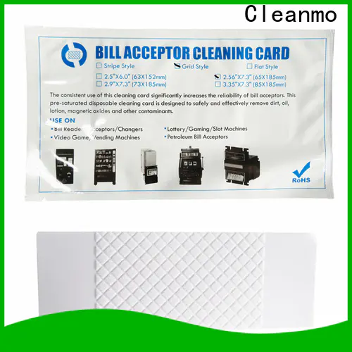 Cleanmo Bulk buy custom dollar bill acceptor cleaning cards factory for readers