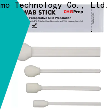 Cleanmo Polypropylene handle with 2% chlorhexidine gluconate individual first aid stirale swabs factory price for Surgical site cleansing after suturing