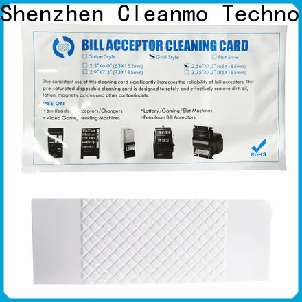 Cleanmo flocked fabric alcohol cleaning cards wholesale for currency counters