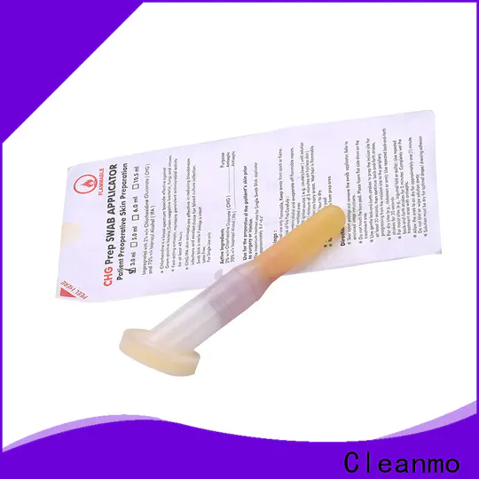 Cleanmo long plastic handle with 2% chlorhexidine gluconate cotton applicator supplier for routine venipunctures