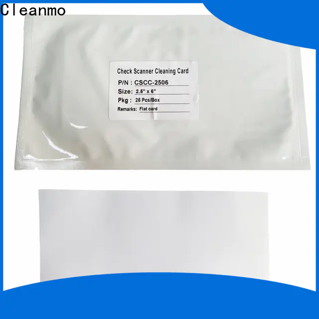 Cleanmo effective burroughs check scanner cleaning card supplier for Canon CR-55 Check Scanner