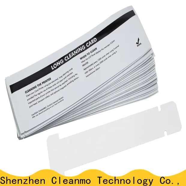 Cleanmo blending spunlace zebra cleaning card manufacturer for ID card printers