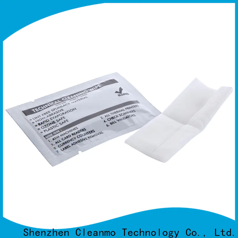 Cleanmo 60% Polyester printhead cleaning wipes supplier for Check Scanners