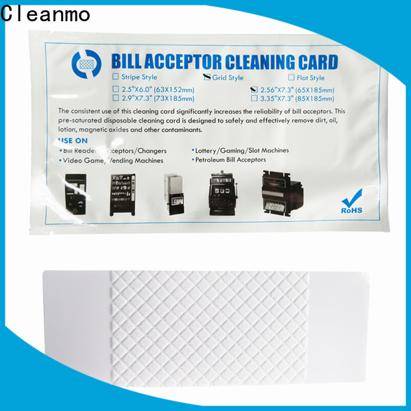 Cleanmo flocked fabric bill validator cleaning cards wholesale for dollar bill readers