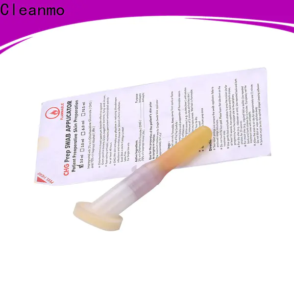 Cleanmo 70% isopropyl alcohol liquid cotton applicator factory for surgical site cleansing after suturing
