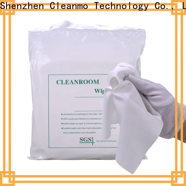 Cleanmo non-abrasive texture cleanroom polyester wipes factory direct for Stainless Steel Surface