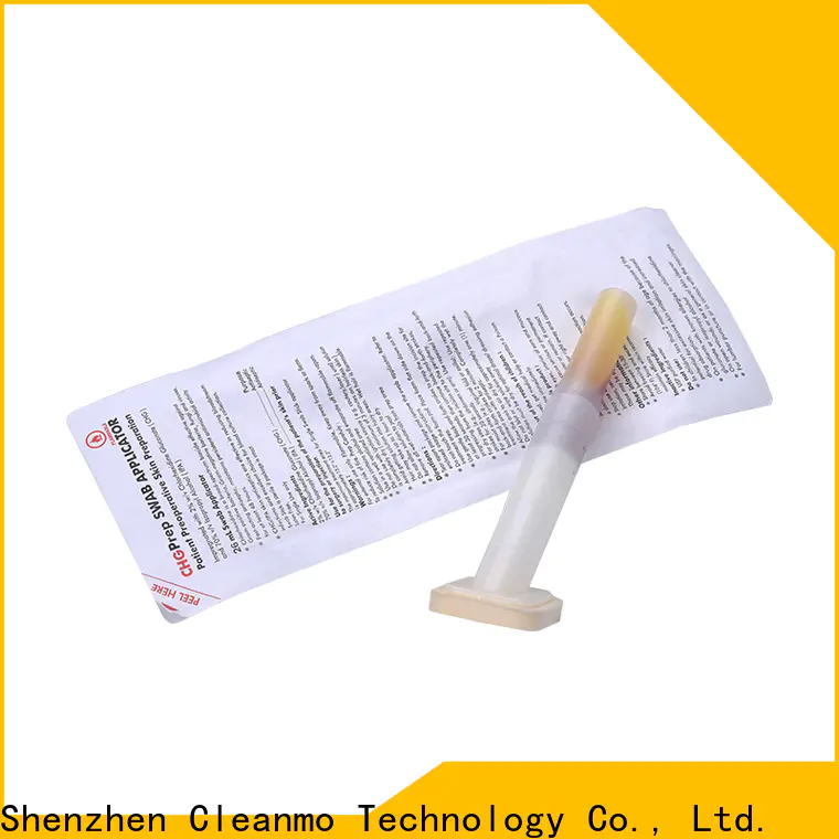 Cleanmo long plastic handle with 2% chlorhexidine gluconate cotton applicator supplier for biopsies