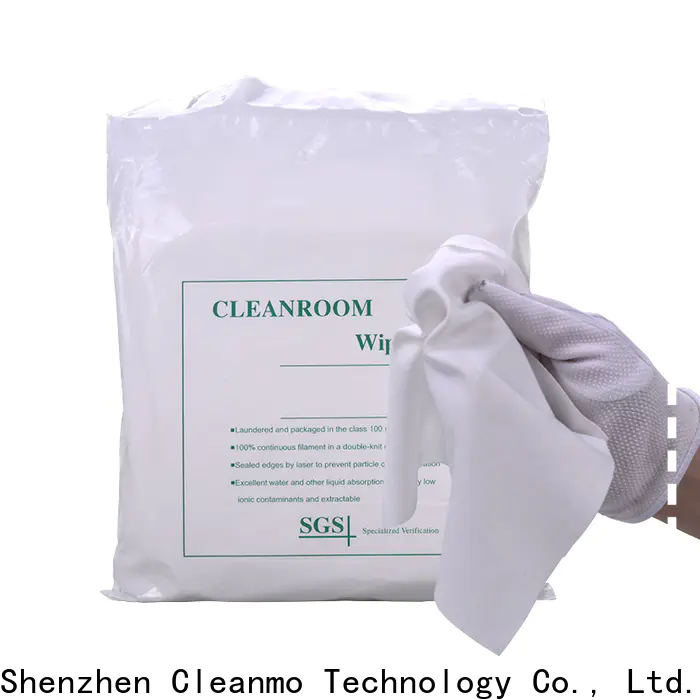 Cleanmo thermally sealed Polyester wipe for Industrial supplier for Stainless Steel Surface