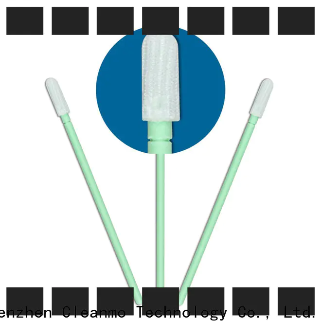Cleanmo polypropylene handle polyester cleaning swabs wholesale for optical sensors