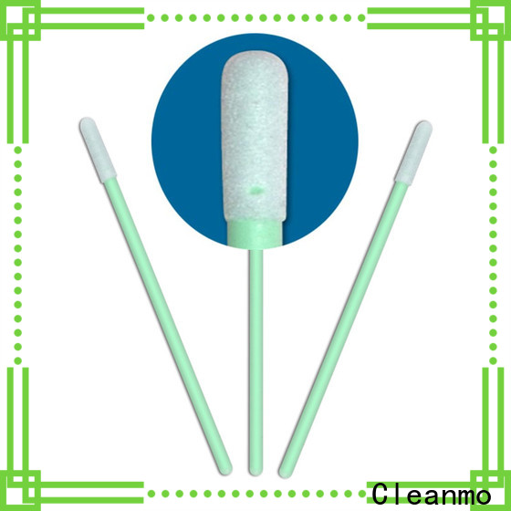 Cleanmo green handle wood stick cotton swabs supplier for general purpose cleaning