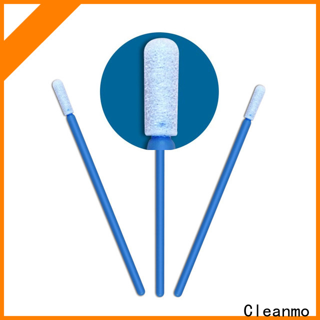 Cleanmo cotton swabs long wooden stick Polyurethane Foam wholesale for excess materials cleaning