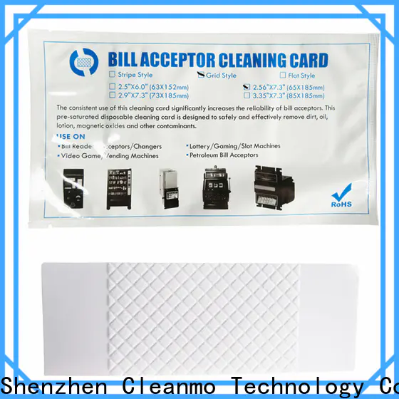 Cleanmo flocked fabric vending machine bill acceptor cleaner factory for currency counters
