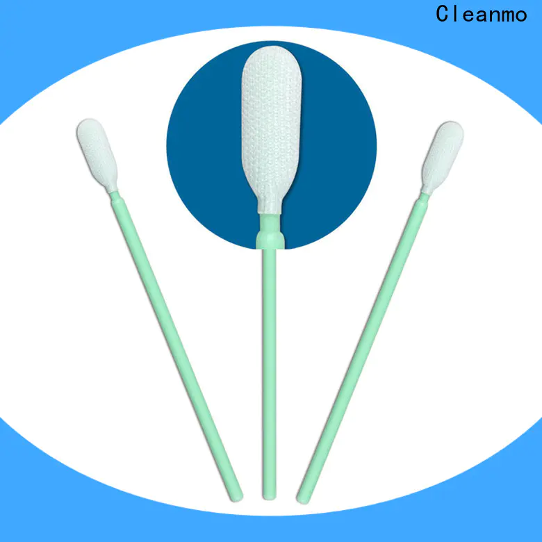Cleanmo polypropylene handle sterile polyester swabs wholesale for optical sensors